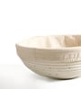 Conch White Rattan Round Serving Tray
