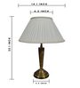 Cone Brass Body Table Lamp with Platted Frill Fabric Shade