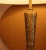 Cone Brass Body Table Lamp with Platted Frill Fabric Shade