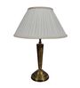 Cone Brass Body Table Lamp with Platted Frill Fabric Shade