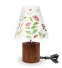 Cone Multicolor Cotton Shade Table Lamp with Wood Base