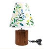 Cone Multicolor Cotton Shade Table Lamp with Wood Base