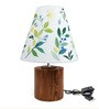 Cone Multicolor Cotton Shade Table Lamp with Wood Base