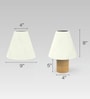 Cone Multicolor Cotton Shade Table Lamp with Wood Base