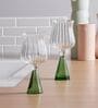 Cone Stem Cocktail | Borosilicate Glass(Green, Set of 2)