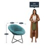 Coneec Tub Accent Chair lounge in Light Blue Colour