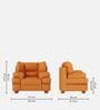Conforto Leatherette 1 Seater Sofa in Tan Brown Colour