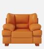 Conforto Leatherette 1 Seater Sofa in Tan Brown Colour