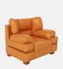 Conforto Leatherette 1 Seater Sofa in Tan Brown Colour
