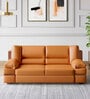 Godrej Interio Conforto Leatherette 3 Seater Sofa In Tan Brown Colour