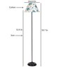 Intricate Multicolour Cotton Fabric Shade Club Floor Lamp With Iron Base