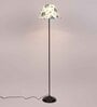 Intricate Multicolour Cotton Fabric Shade Club Floor Lamp With Iron Base