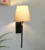 Conical Fabric Shade Wall Lamp with Metal Bracket   Modern Decorative Wall Light-(Off-white)