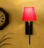Conical Fabric Wall Sconce | Durable Metal Bracket | Warm Ambient Light-(Red)
