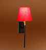 Conical Fabric Wall Sconce | Durable Metal Bracket | Warm Ambient Light-(Red)