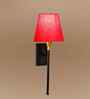 Conical Fabric Wall Sconce | Durable Metal Bracket | Warm Ambient Light-(Red)