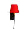 Conical Fabric Wall Sconce | Durable Metal Bracket | Warm Ambient Light-(Red)