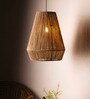 Conical Handmade Bamboo Pendant Hanging Light in Beige Colour