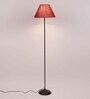 Scarlette Maroon Jute Shade Club Floor Lamp With Iron Base