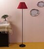 Scarlette Maroon Jute Shade Club Floor Lamp With Iron Base