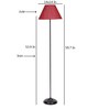 Scarlette Maroon Jute Shade Club Floor Lamp With Iron Base