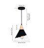 Conical Metal With Pendant Lamp (Black & Beige)