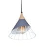Conical Metal With Pendant Lamp (Gray & Beige)