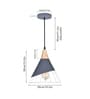 Conical Metal With Pendant Lamp (Gray & Beige)