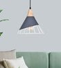 Conical Metal With Pendant Lamp (Gray & Beige)