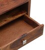 Connell Sheesham Wood Bedside Table In Rustic Teak Finish With Drawer