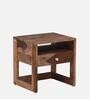 Connell Sheesham Wood Bedside Table In Rustic Teak Finish With Drawer