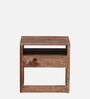 Connell Sheesham Wood Bedside Table In Rustic Teak Finish With Drawer