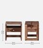 Connell Sheesham Wood Bedside Table In Rustic Teak Finish With Drawer