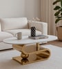 Consilia Faux Marble Coffee Table In Gold Pvd Finish