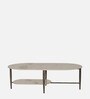 Contable Ceramic Top Coffee Table In White & Grey Colour