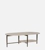 Contable Ceramic Top Coffee Table In White & Grey Colour