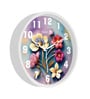 Peony White Plastic Wall Clock