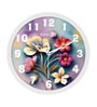 Peony White Plastic Wall Clock