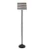 Contemporary Black thick Floor Lamp with Chevron Print