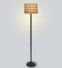 Contemporary Black thick Floor Lamp with Chevron Print