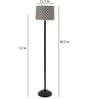 Contemporary Black thick Floor Lamp with FGeometric Print