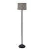 Contemporary Black thick Floor Lamp with FGeometric Print