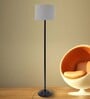 Contemporary Black thick Floor Lamp with Zebra Print