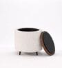 Contemporary Boucle Ottoman In Beige Colour Contemporary Boucle Ottoman In Beige Colour