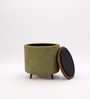 Contemporary Boucle Ottoman In Emerald Green Colour Contemporary Boucle Ottoman In Emerald Green Colour