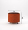 Contemporary Boucle Ottoman In Rust Orange Colour Contemporary Boucle Ottoman In Rust Orange Colour