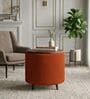 Contemporary Boucle Ottoman In Rust Orange Colour Contemporary Boucle Ottoman In Rust Orange Colour