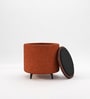 Contemporary Boucle Ottoman In Rust Orange Colour Contemporary Boucle Ottoman In Rust Orange Colour