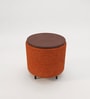 Contemporary Boucle Ottoman In Rust Orange Colour Contemporary Boucle Ottoman In Rust Orange Colour