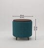 Contemporary Boucle Ottoman In Teal Blue Colour Contemporary Boucle Ottoman In Teal Blue Colour